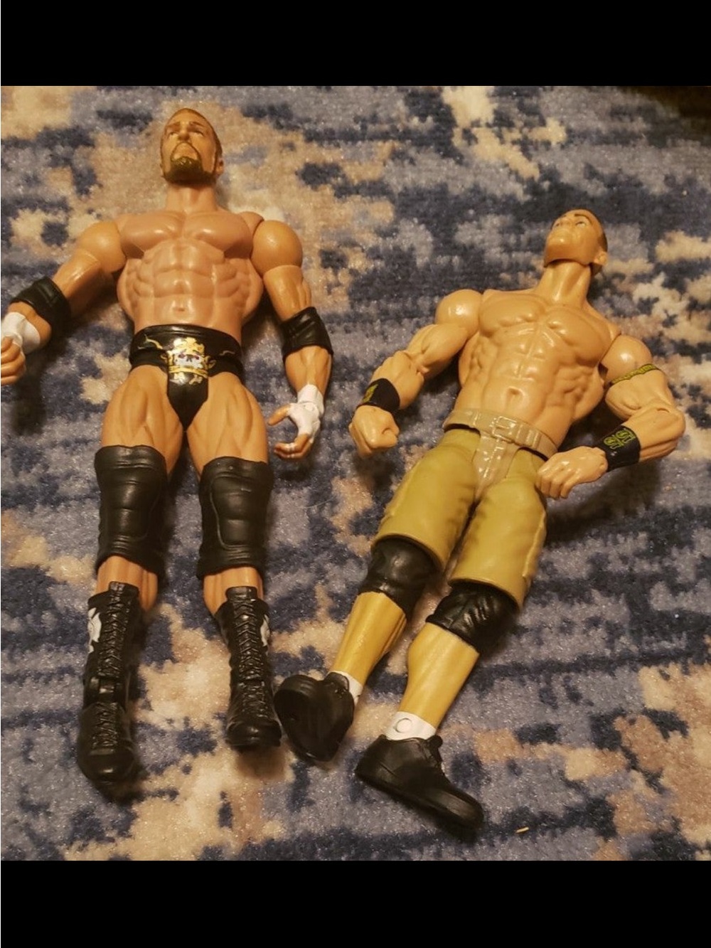 WWE Action Figures Lot - Muscular Wrestlers in Black & Tan Gear